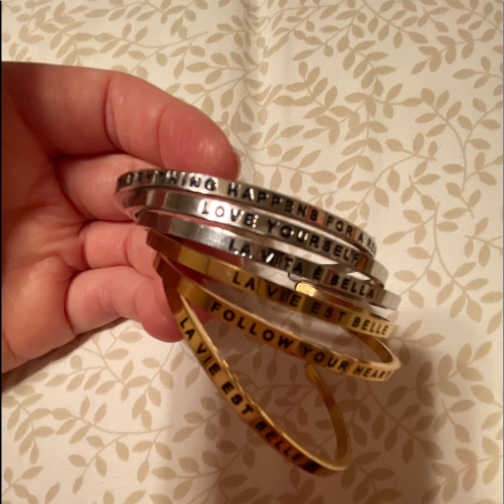 MANTRABAND BRACELETS silver and gold 6 bracelets
